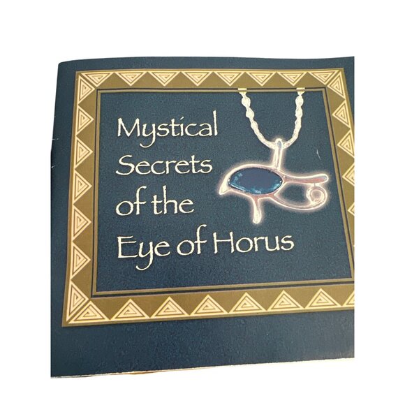 Eye Of Horus Lapis Lazuli & Sterling Silver Necklace My HWH With Box Booklet NEW - Picture 5 of 6